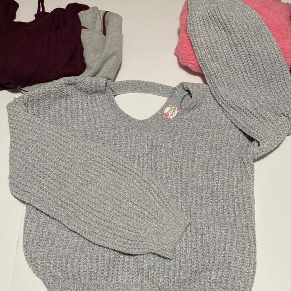 Women's Sweater Bundle Medium 6 Forever 21 DIVIDED H&M Hoodie Pink Gray Black - Picture 4 of 7